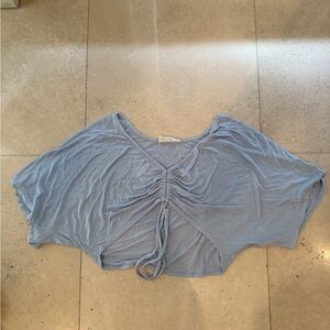 Light Blue Flowy Crop Top